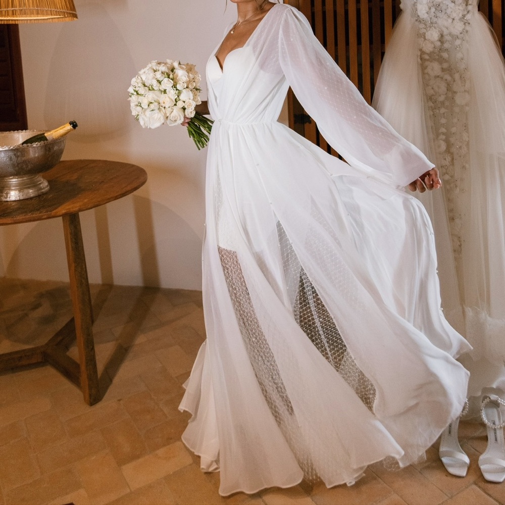 White Wedding robe + camisole